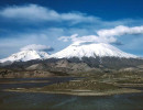 4 Twin volcanos in the Lauca National Park of Chile 800