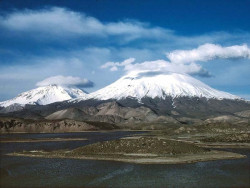 4 Twin volcanos in the Lauca National Park of Chile 800