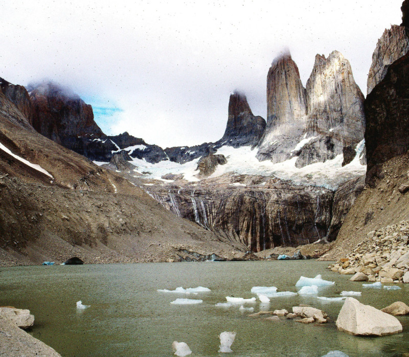 36 glaceier at the foot of the 3 towers of paine in tierra del fuego  chile